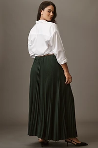 Maeve Pleated Button-Front Midi Skirt