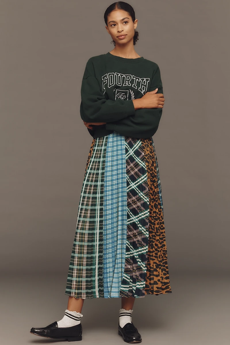 Maeve Sheer Pleated Maxi Skirt
