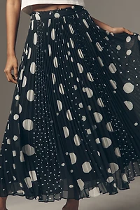 Maeve Sheer Pleated Maxi Skirt