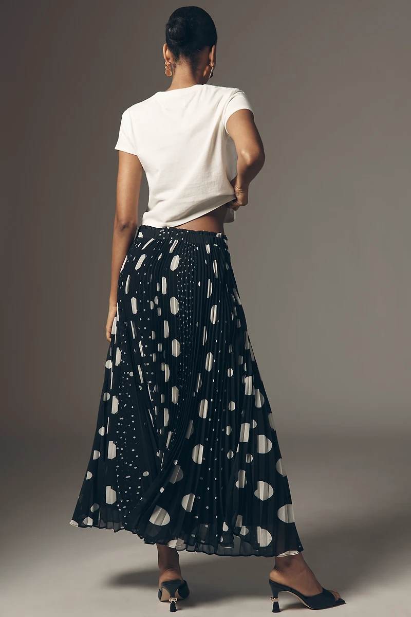 Maeve Sheer Pleated Maxi Skirt
