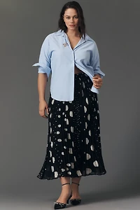 Maeve Sheer Pleated Maxi Skirt