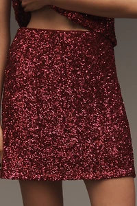 The Tilda Sequin Mini Slip Skirt