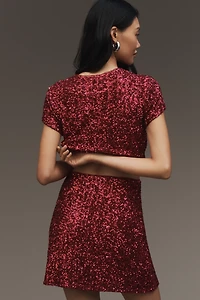 The Tilda Sequin Mini Slip Skirt