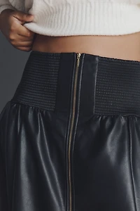 The Tommie Faux-Leather Zip-Front Midi Skirt