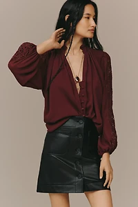 The Colette Faux-Leather Mini Skirt by Maeve