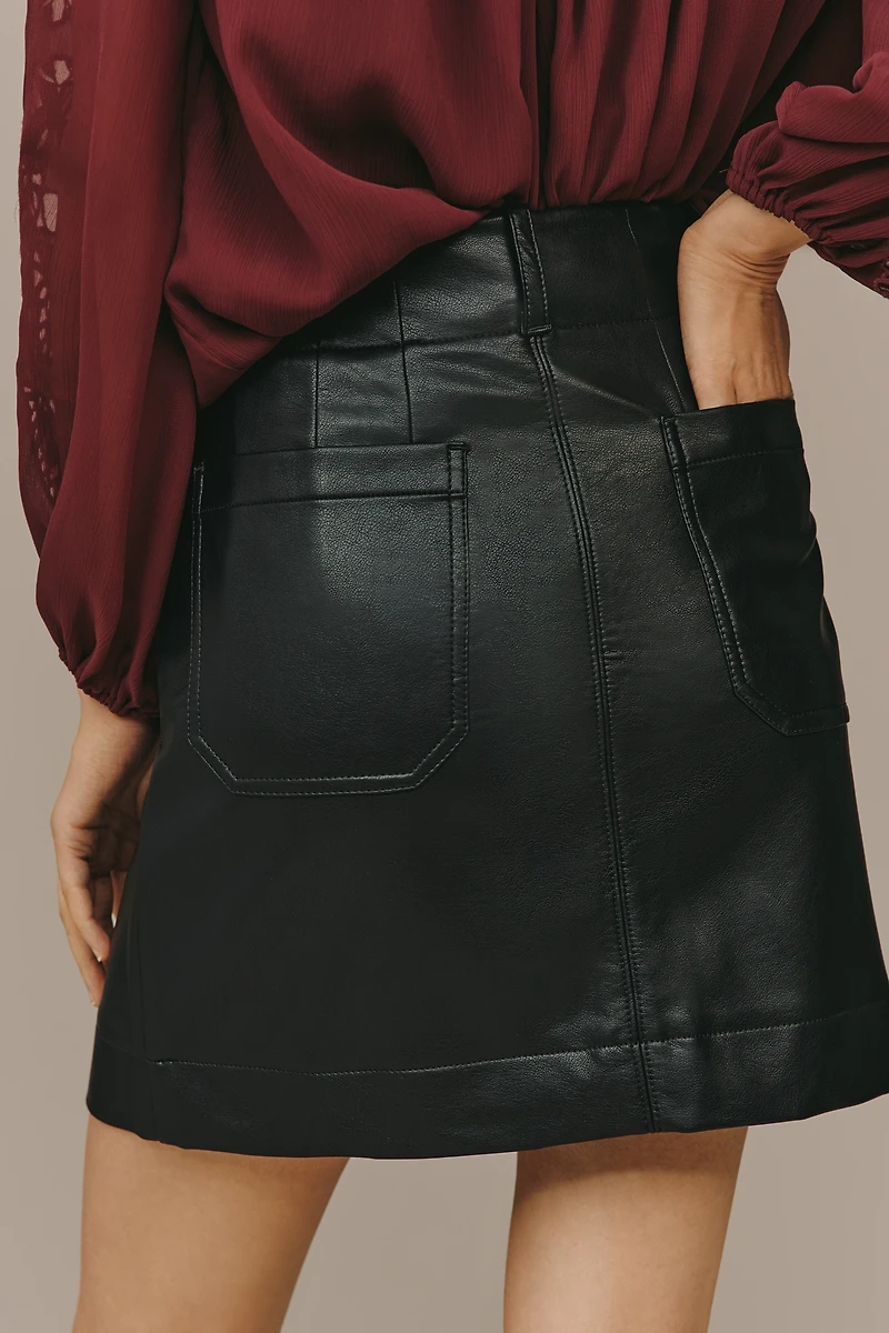 The Colette Faux-Leather Mini Skirt by Maeve