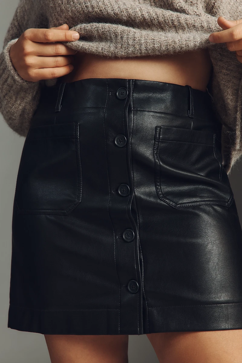The Colette Faux Leather Mini Skirt by Maeve