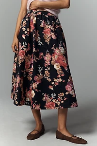 The Jacie Floral Jacquard Midi Skirt by Maeve