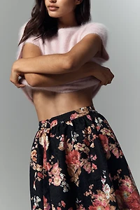 The Jacie Floral Jacquard Midi Skirt by Maeve