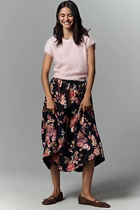 The Jacie Floral Jacquard Midi Skirt by Maeve