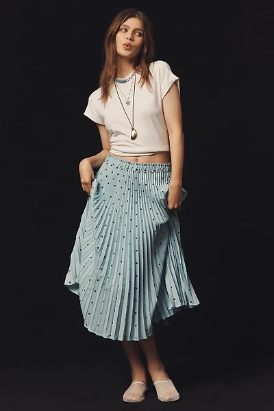The Valerie Pleated Midi Skirt by Maeve