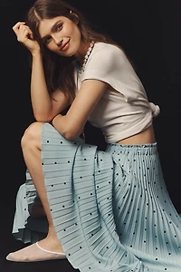 The Valerie Pleated Midi Skirt by Maeve