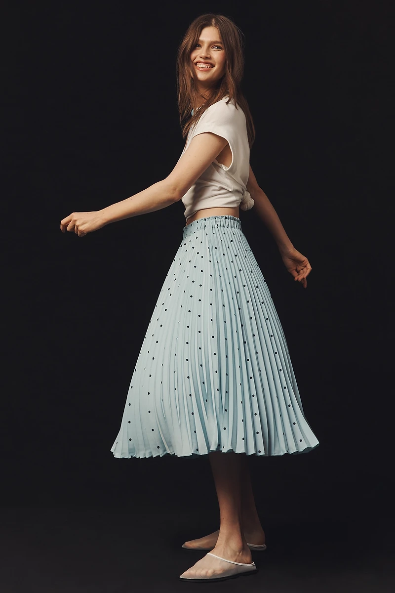 The Valerie Pleated Midi Skirt by Maeve