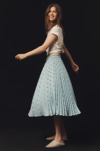 The Valerie Pleated Midi Skirt by Maeve