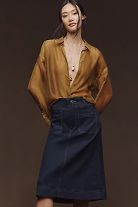 The Colette Denim A-Line Skirt by Maeve