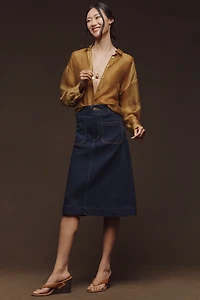 The Colette Denim A-Line Skirt by Maeve