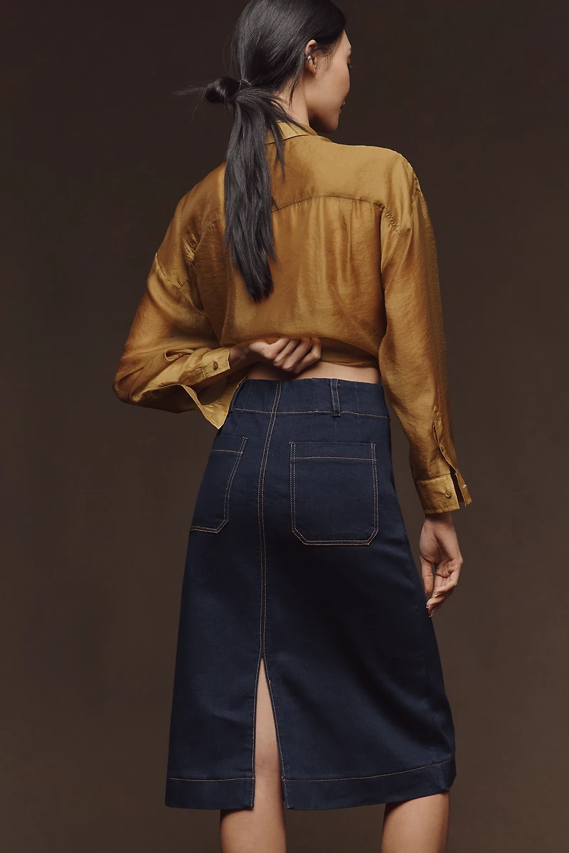 The Colette Denim A-Line Skirt by Maeve