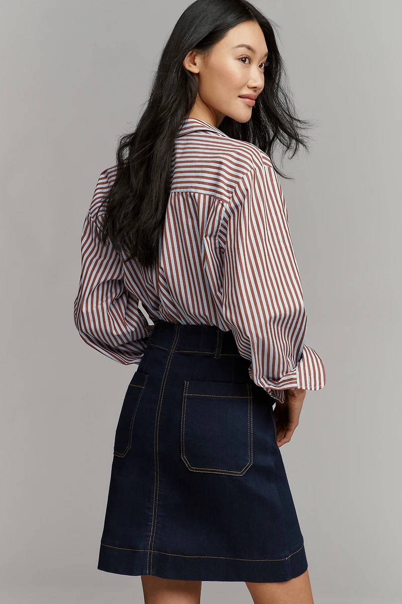 The Colette Denim A-Line Skirt by Maeve