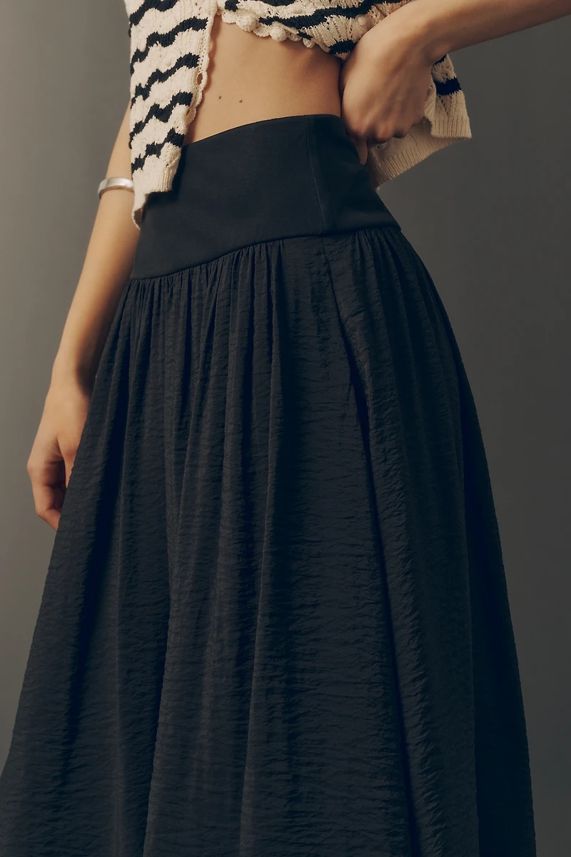 By Anthropologie Drop-Waist Midi Skirt