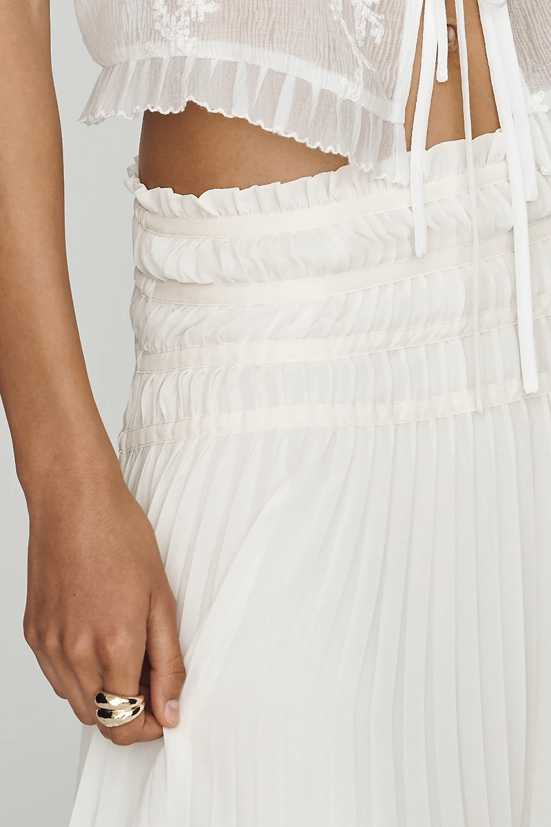 By Anthropologie Pleated Drop-Waist Skirts