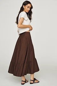 Pilcro Tiered Asymmetrical Midi Skirt