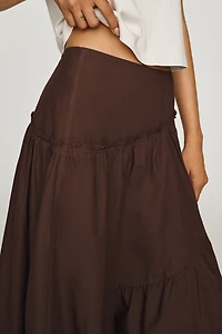 Pilcro Tiered Asymmetrical Midi Skirt