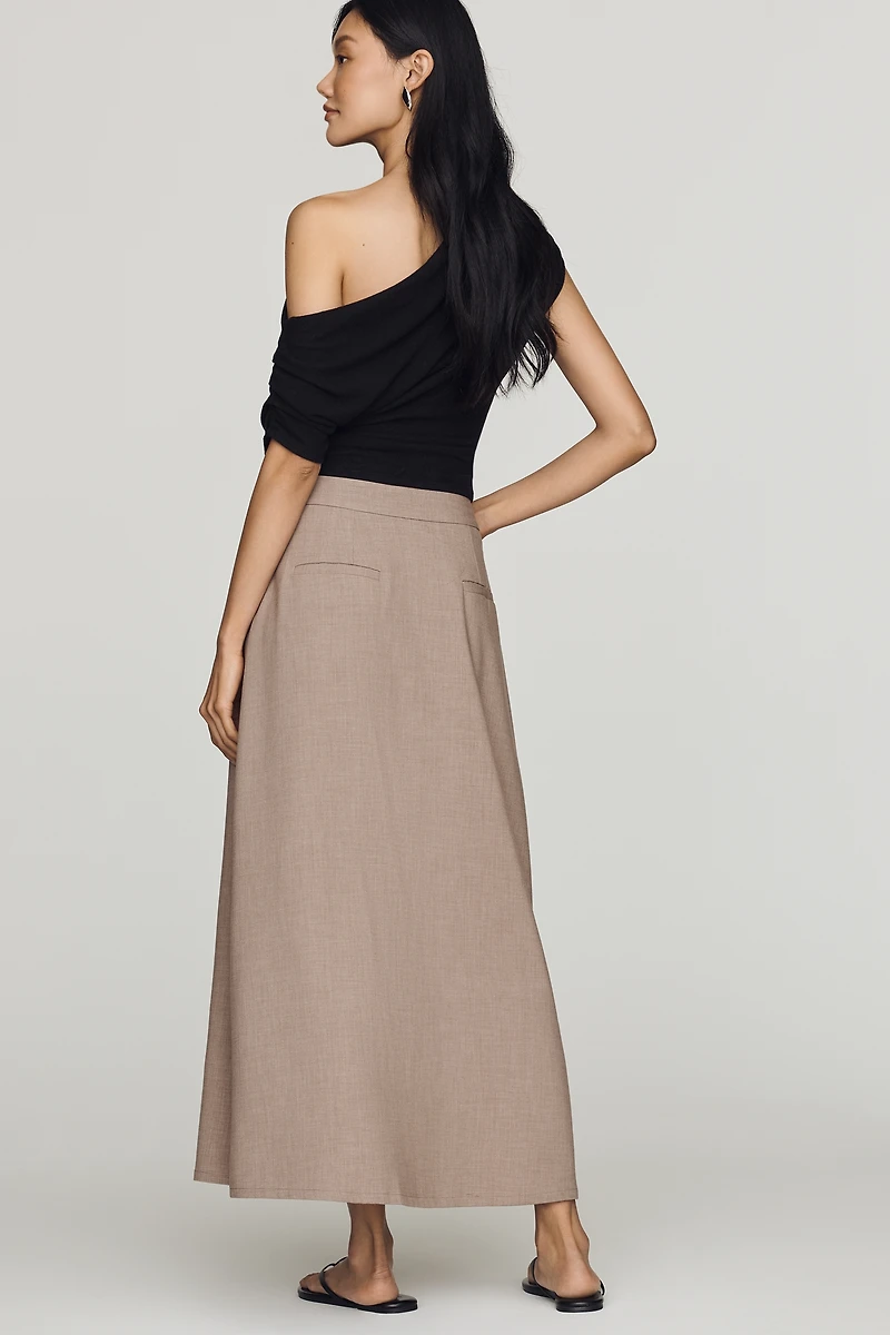 By Anthropologie Crossover Wrap Maxi Skirt