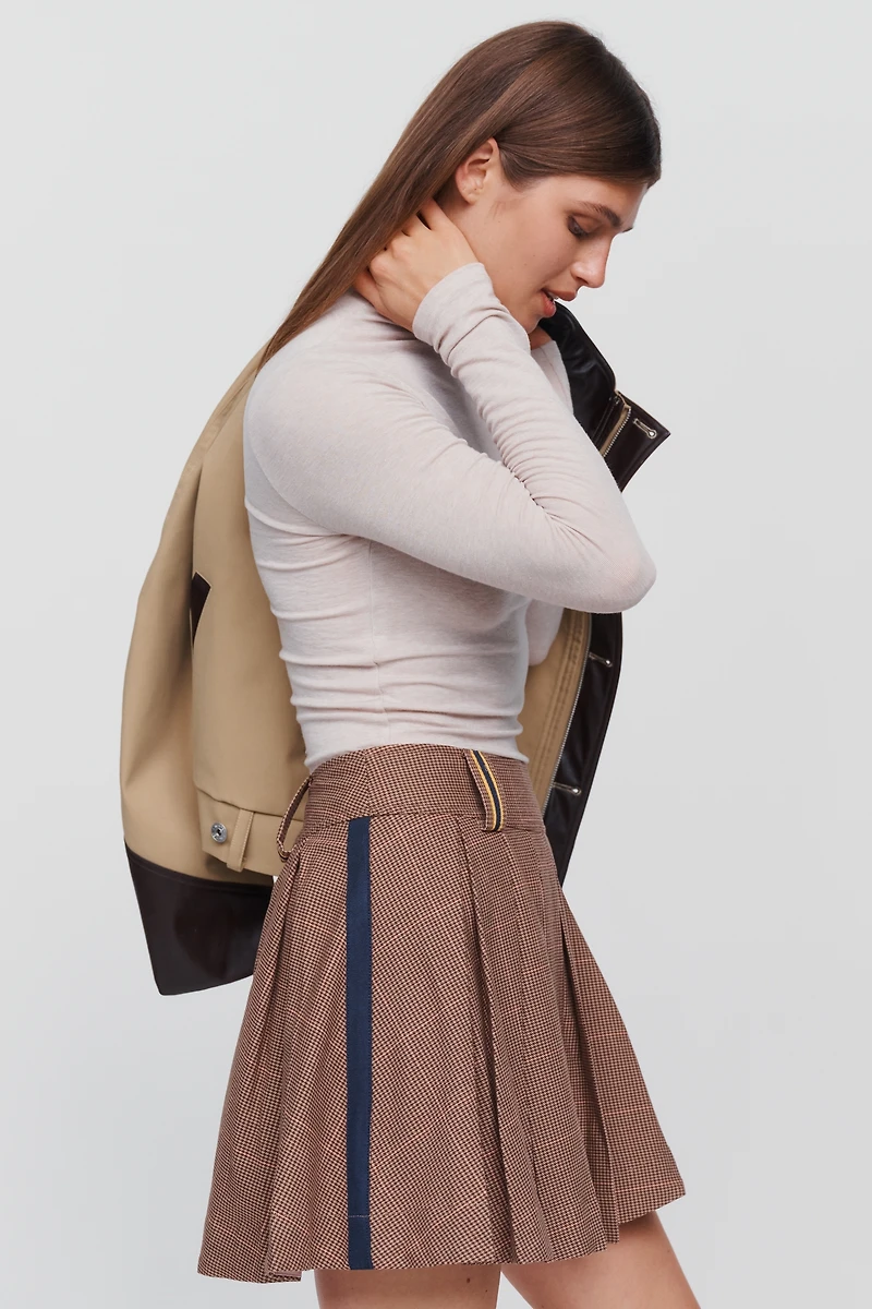 Maeve Pleated A-Line Mini Skirt