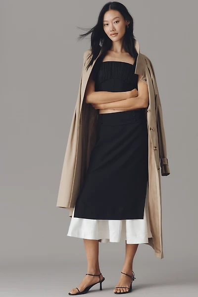 By Anthropologie High-Rise Trumpet Midi Skirt