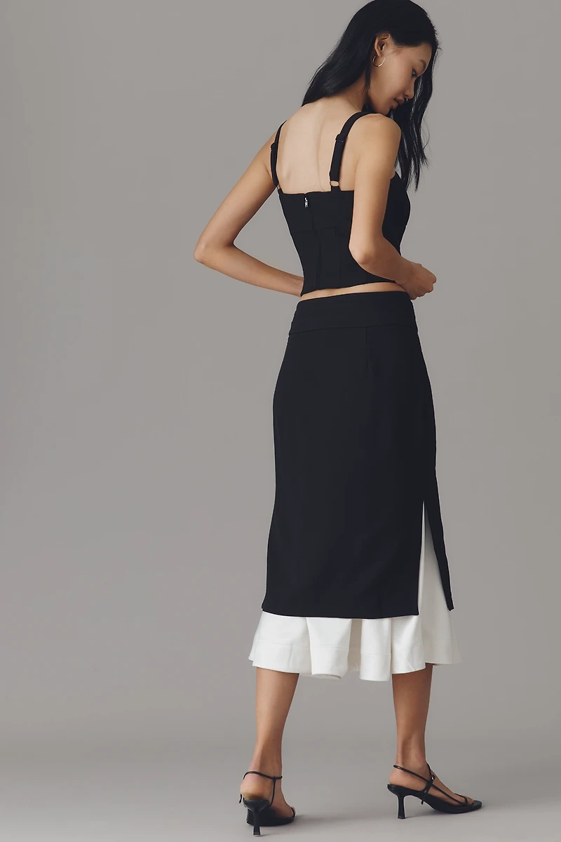 By Anthropologie High-Rise Trumpet Midi Skirt