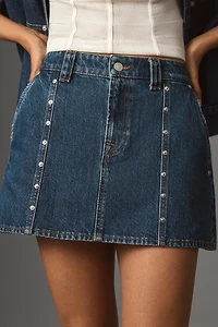7 For All Mankind Milly Studded Denim Mini Skirt