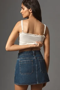 7 For All Mankind Milly Studded Denim Mini Skirt