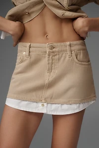 7 For All Mankind Layered Denim Mini Skirt