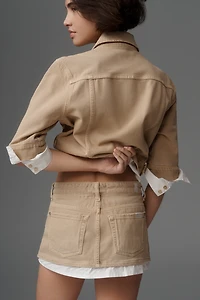 7 For All Mankind Layered Denim Mini Skirt