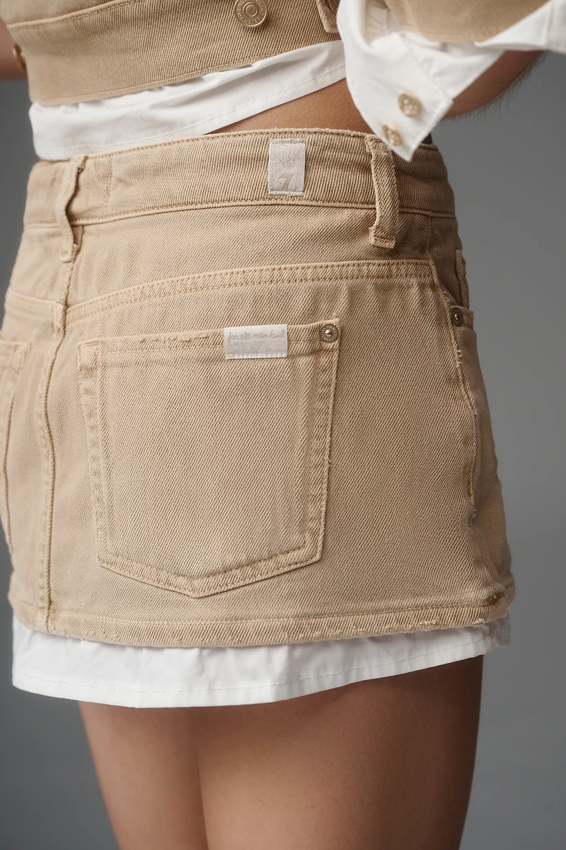 7 For All Mankind Layered Denim Mini Skirt