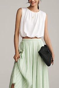 Derek Lam 10 Crosby Alexia Pleated Striped Midi Skirt