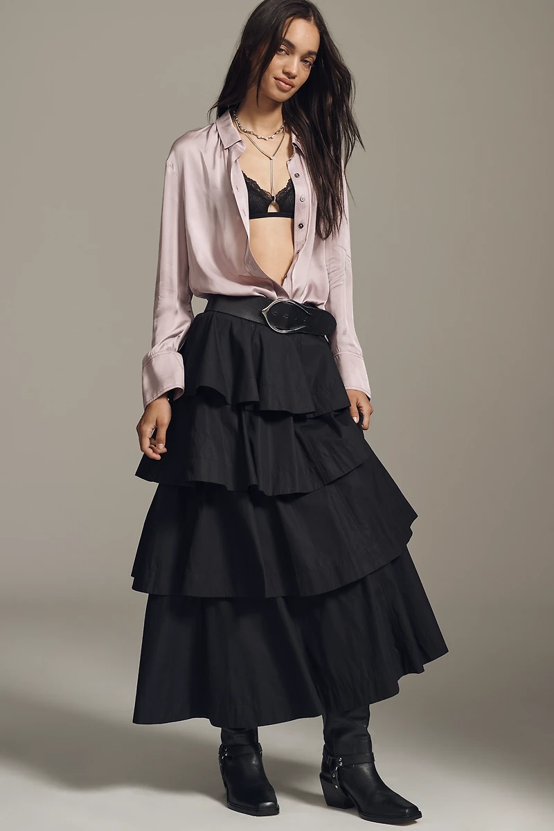 Derek Lam 10 Crosby Perla Tiered Midi Skirt