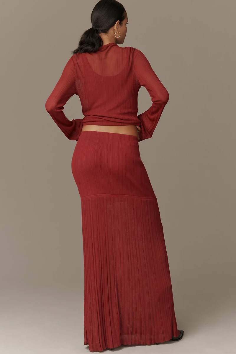 Derek Lam 10 Crosby Sheer Knit Layered Maxi Dress
