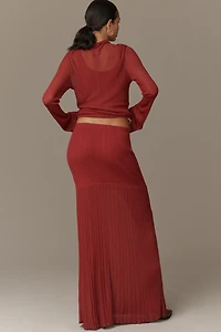Derek Lam 10 Crosby Sheer Knit Layered Maxi Dress