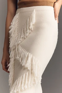 Derek Lam 10 Crosby Hestia Fringed Midi Sweater Skirt