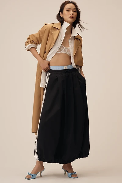 Maeve Lace-Stripe Bubble Maxi Skirt