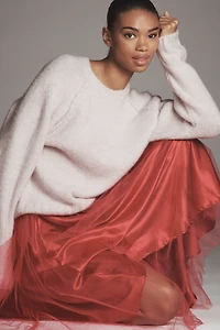 Maeve Crinkled Tulle Midi Skirt