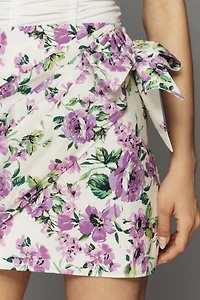 Maeve 100% Cotton Floral Wrap Mini Skirt
