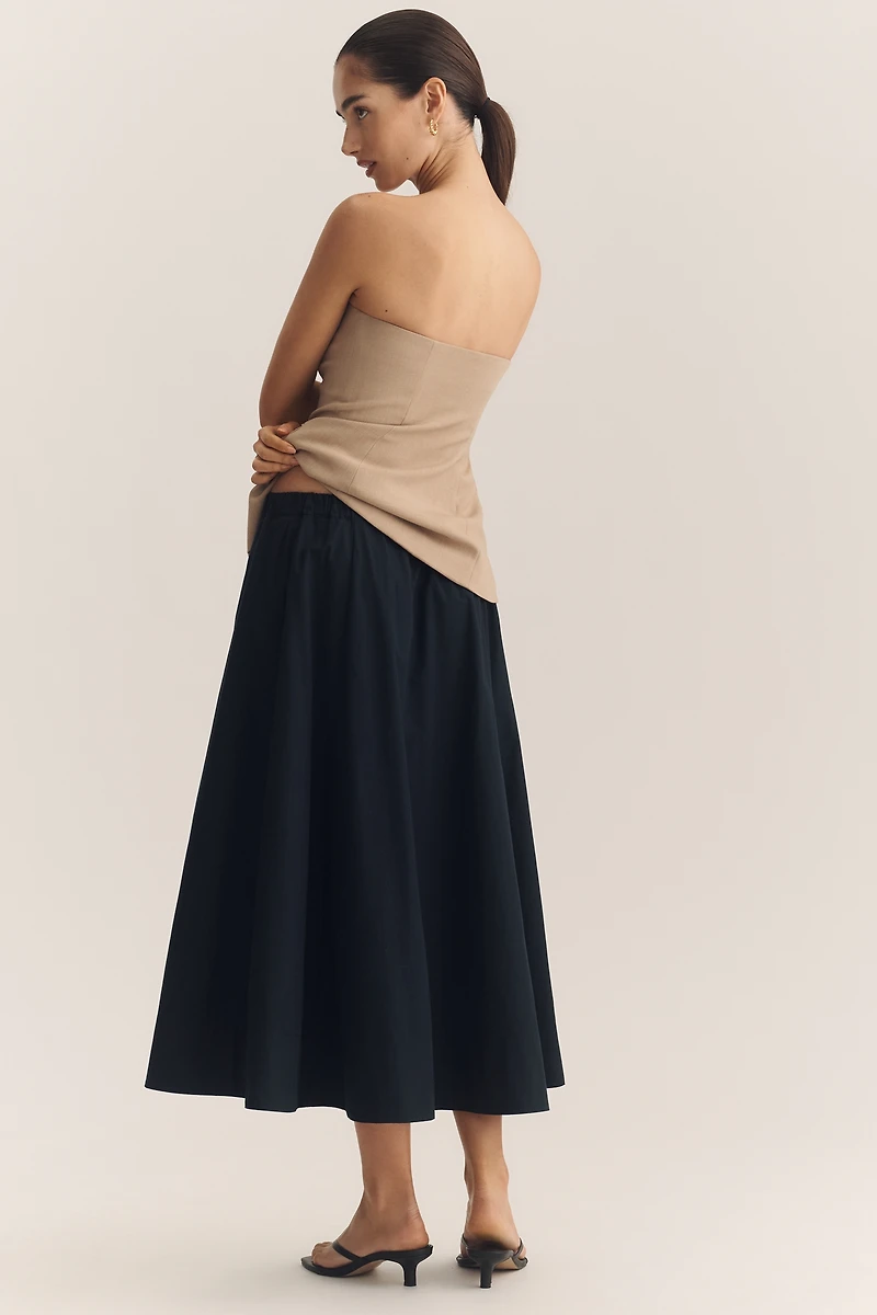 Maeve Cotton Pull-On Midi Skirt