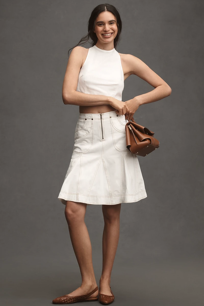 Pilcro Fluted Knee-Length Skirt