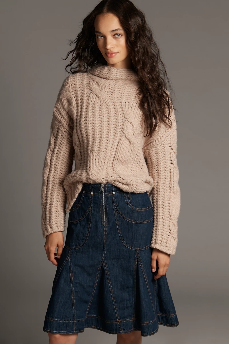 Pilcro Fluted Knee-Length Skirt