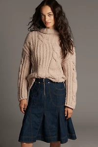 Pilcro Fluted Knee-Length Skirt