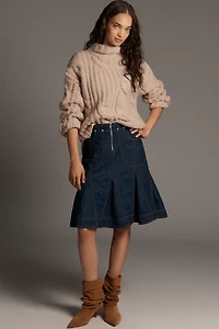 Pilcro Fluted Knee-Length Skirt