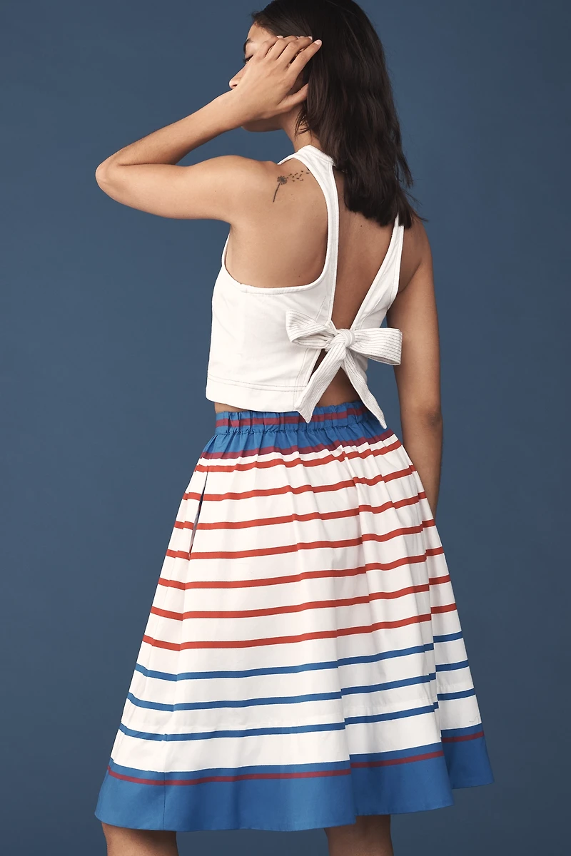 The Jacie Poplin Skirt by Maeve