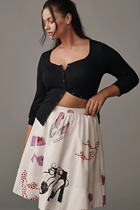 The Jacie Poplin Printed Knee-Length Skirt by Maeve: Danielle Kroll Edition